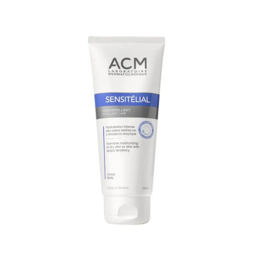 Tube of ACM Sensitelial cream on a white background