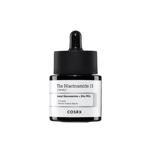 Cosrx skincare serum bottle with dropper on a white background