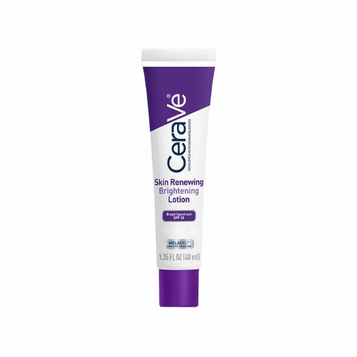 Cerave Skin Renewing Brightening Lotion tube on a white background