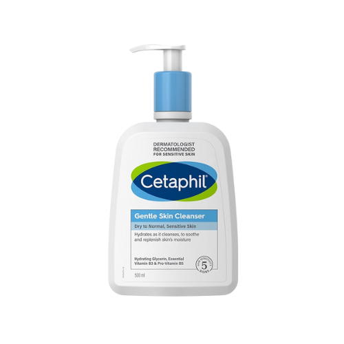 Cetaphil Gentle Skin Cleanser bottle on a white background