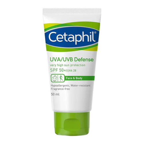 Cetaphil sunscreen tube on a white background