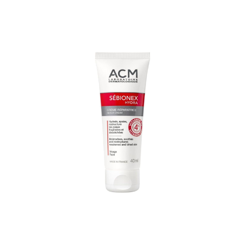 Tube of ACM Sébionex Hydra cream on a white background