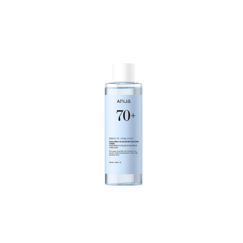 Skincare bottle with 'Anua' branding on a white background