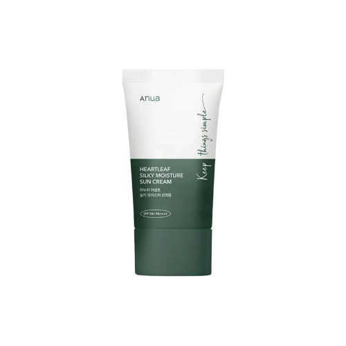 Green and white skincare product with 'anua' branding on a white background