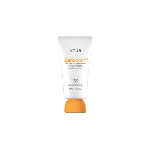 Anua Zero Cast sunscreen tube on a white background