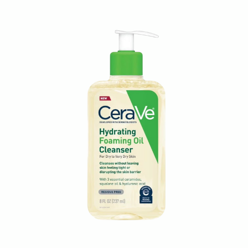 CeraVe Hydrating Foaming Oil Cleanser bottle on a white background