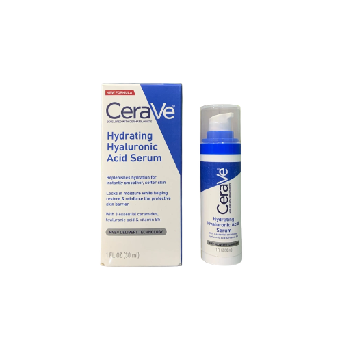 CeraVe Hydrating Hyaluronic Acid Serum packaging on a white background