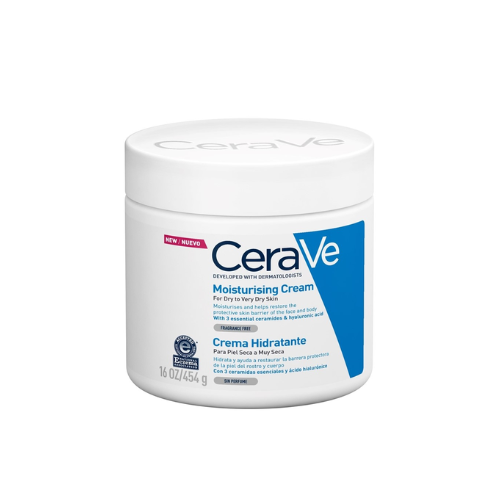 CeraVe moisturizing cream jar on a white background