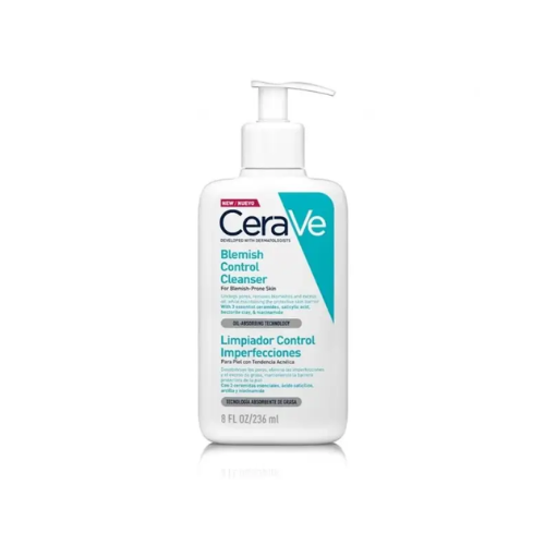 CeraVe Blemish Control Cleanser bottle on a white background