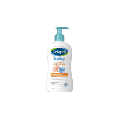 Cetaphil baby bottle with pump on a white background
