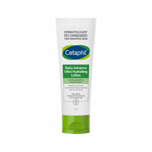 Cetaphil Daily Advance Ultra Hydrating Lotion tube on a white background