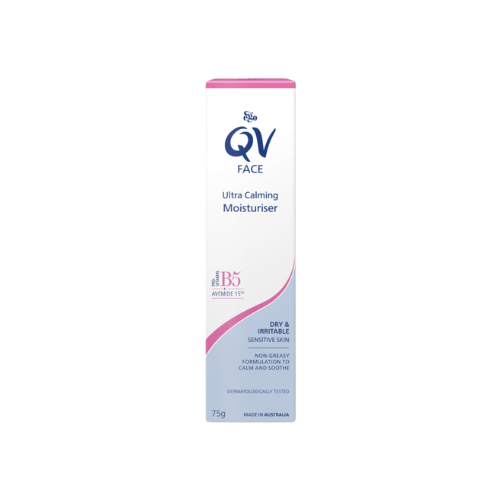 QV Face Ultra Calming Moisturizer packaging on a white background