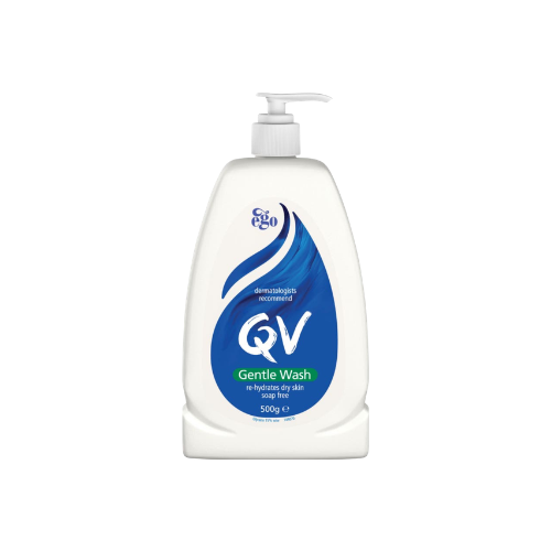 QV Gentle Wash bottle with pump on a white background