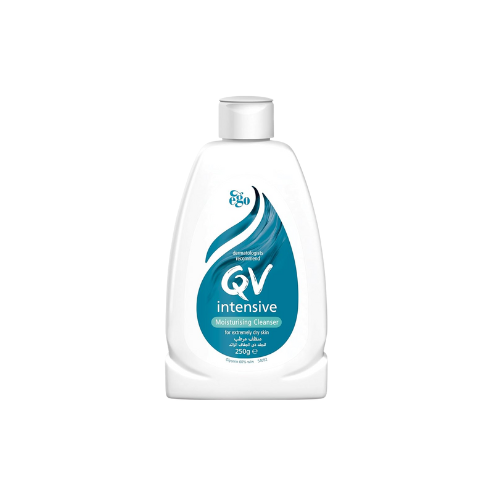 QV Intensive cleansing cleanser bottle on a white background