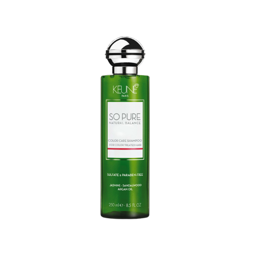 Keune So Pure shampoo bottle on a white background