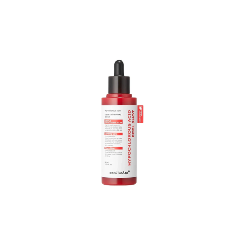 Medicube dropper bottle with red liquid on a white background
