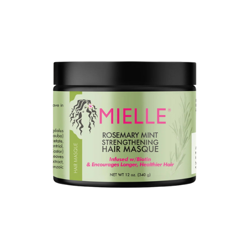 Mielie Rosemary Mint Strengthening Hair Masque jar on a white background